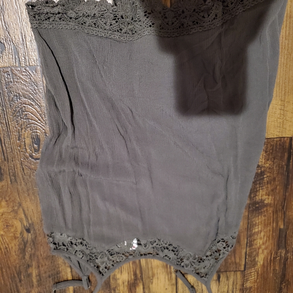 A dark green shirt